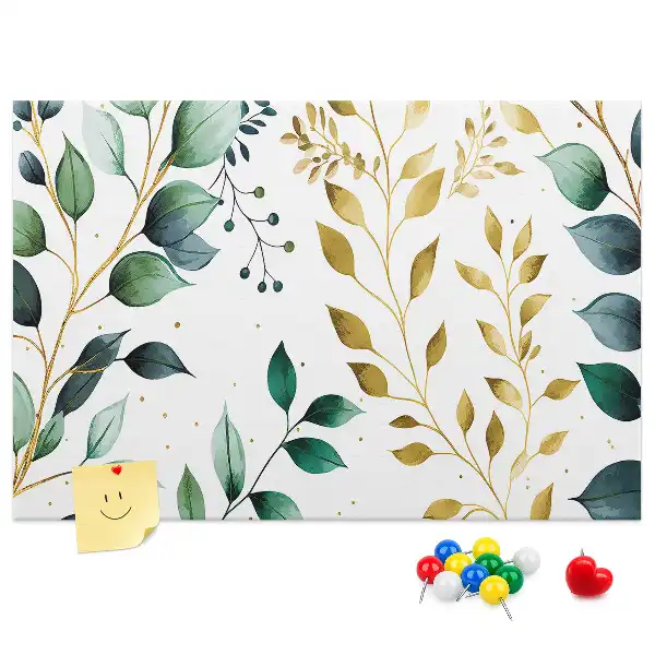 Printed Cork Board with Leaf Pattern