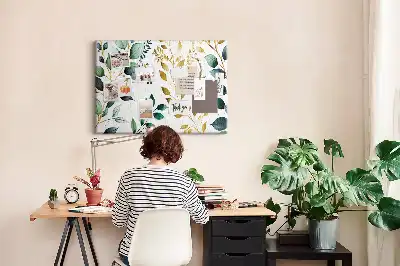 Printed Cork Board with Leaf Pattern