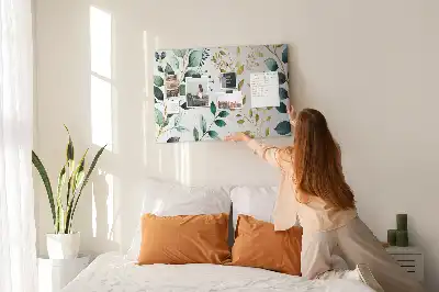 Printed Cork Board with Leaf Pattern