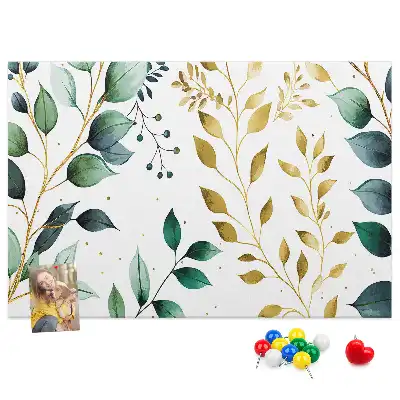 Printed Cork Board with Leaf Pattern