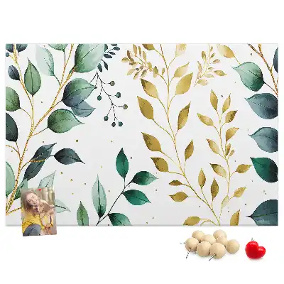 Printed Cork Board with Leaf Pattern