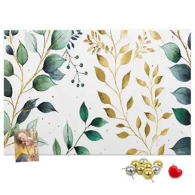 Printed Cork Board with Leaf Pattern