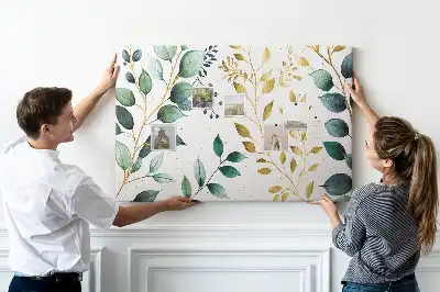 Printed Cork Board with Leaf Pattern
