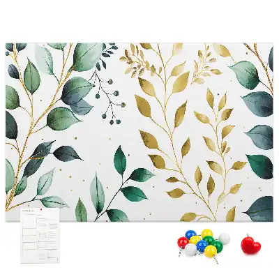 Printed Cork Board with Leaf Pattern