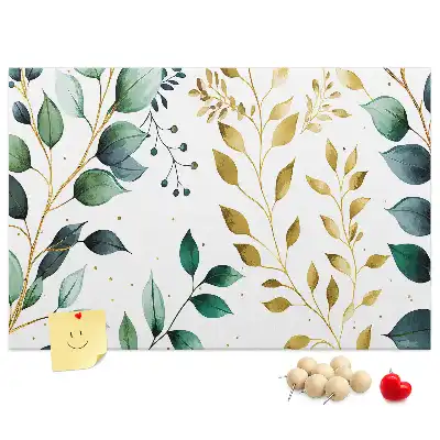 Printed Cork Board with Leaf Pattern