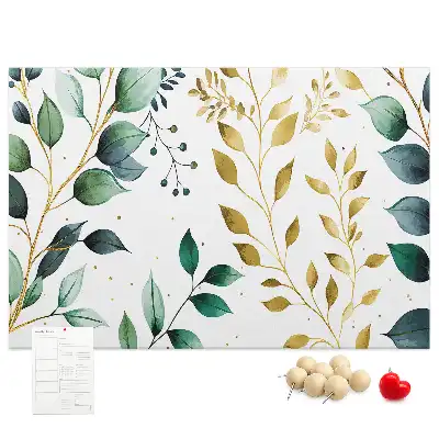 Printed Cork Board with Leaf Pattern