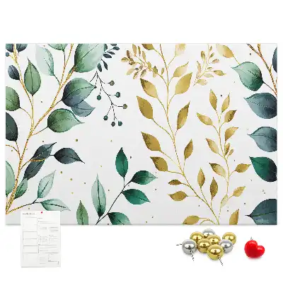Printed Cork Board with Leaf Pattern
