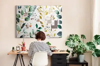 Printed Cork Board with Leaf Pattern