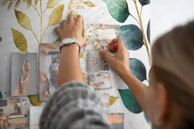 Printed Cork Board with Leaf Pattern