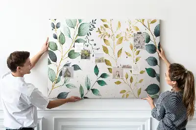 Printed Cork Board with Leaf Pattern