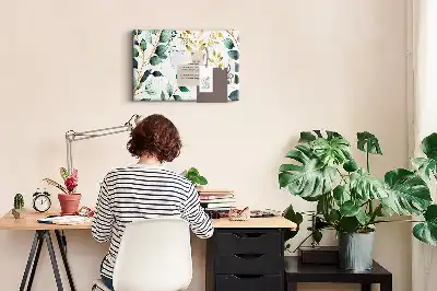 Printed Cork Board with Leaf Pattern