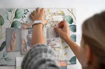Printed Cork Board with Leaf Pattern