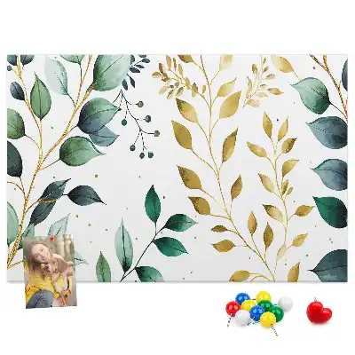Printed Cork Board with Leaf Pattern