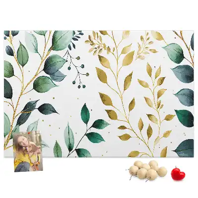 Printed Cork Board with Leaf Pattern