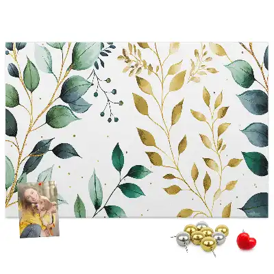 Printed Cork Board with Leaf Pattern