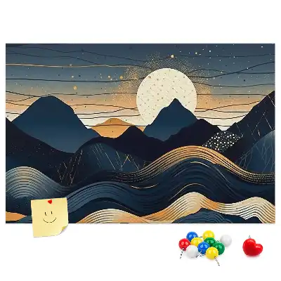 Sunset landscape printed cork memo board