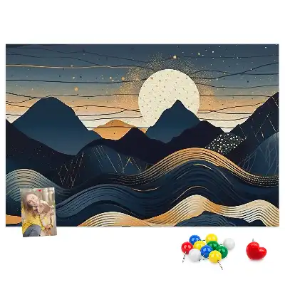 Printed Cork Memo Board Sunset landscape