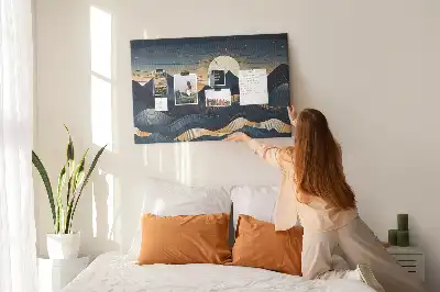 Sunset landscape printed cork memo board