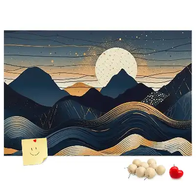Sunset landscape printed cork memo board