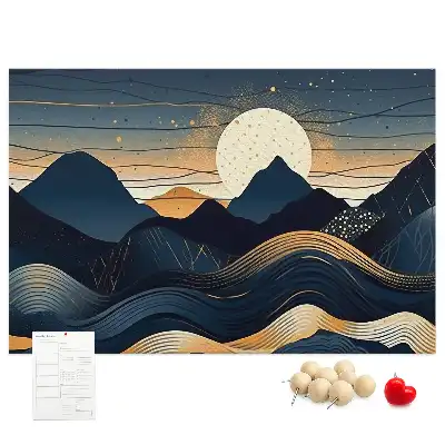Sunset landscape printed cork memo board