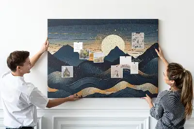 Printed Cork Memo Board Sunset landscape