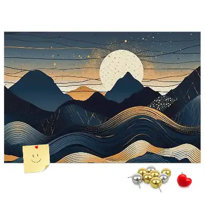 Sunset landscape printed cork memo board