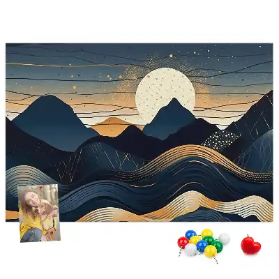 Sunset landscape printed cork memo board