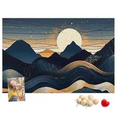 Sunset landscape printed cork memo board