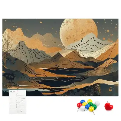 Abstract landscape cork memo board