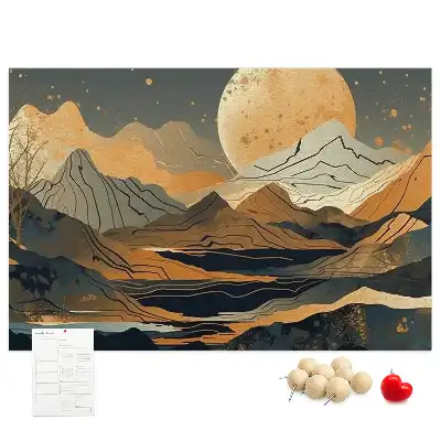 Abstract landscape cork memo board