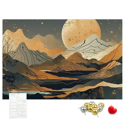 Cork memo board Abstract landscape