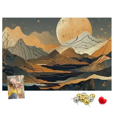 Abstract landscape cork memo board