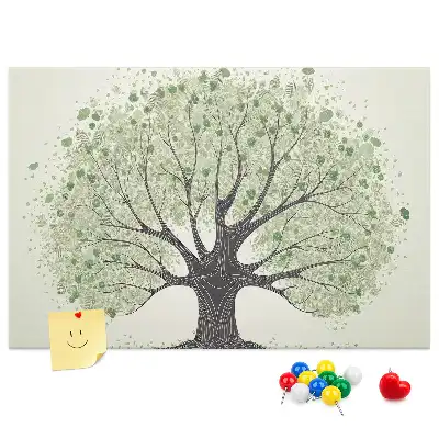 Printed Cork Board Large tree nature