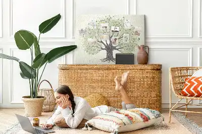 Printed Cork Board Large tree nature