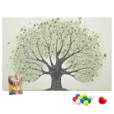 Printed Cork Board Large tree nature