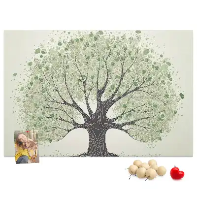 Printed Cork Board Large tree nature