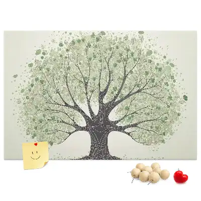 Printed Cork Board Large tree nature
