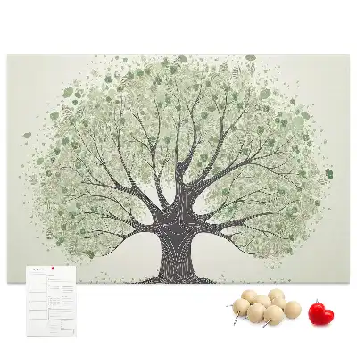 Printed Cork Board Large tree nature