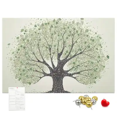 Printed Cork Board Large tree nature