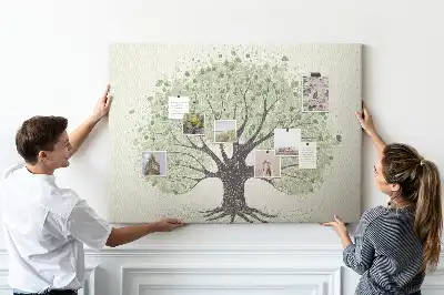 Printed Cork Board Large tree nature