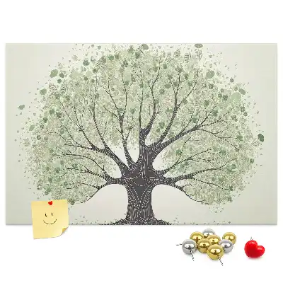 Printed Cork Board Large tree nature
