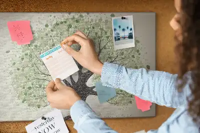 Printed Cork Board Large tree nature