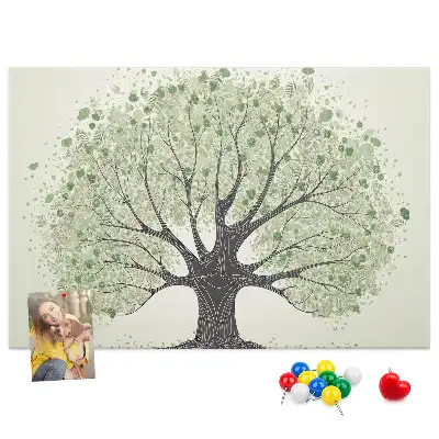 Printed Cork Board Large tree nature