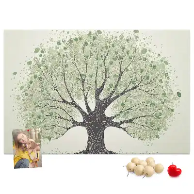 Printed Cork Board Large tree nature