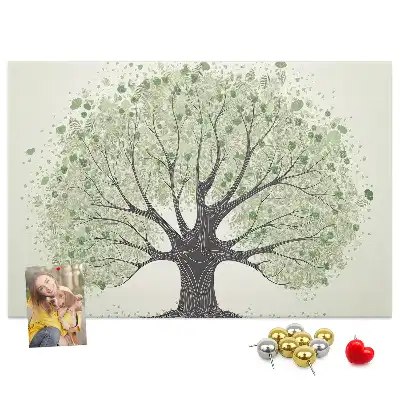 Printed Cork Board Large tree nature