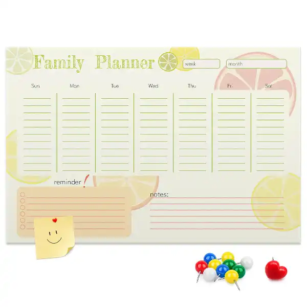 Printed Cork Memo Board Family planner