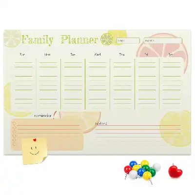 Printed Cork Memo Board Family planner
