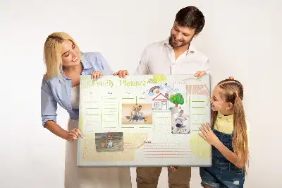 Printed Cork Memo Board Family planner