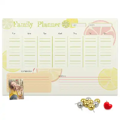 Printed Cork Memo Board Family planner
