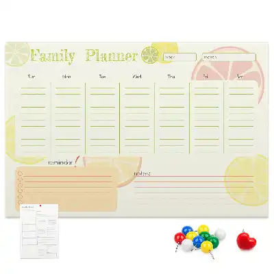 Printed Cork Memo Board Family planner